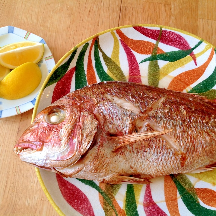 オーブンで鯛の塩焼き Baked SeaBream